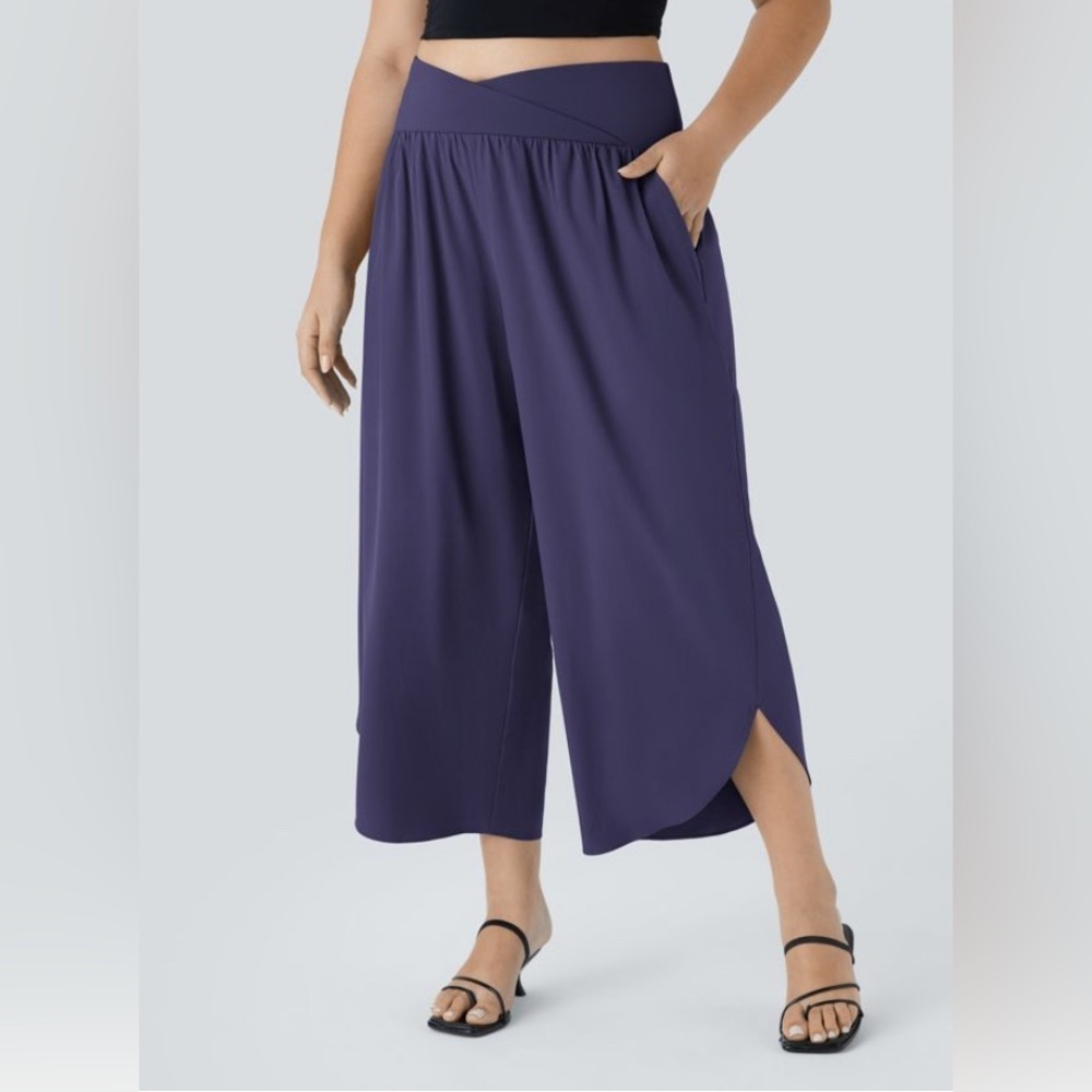 Breezeful™ High Waisted Crossover Pocket Quick Dry Plus Size Pants Women’s Large